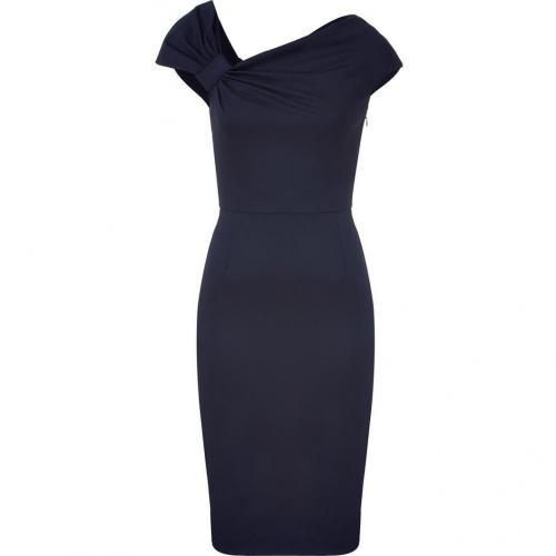 Valentino Dark Blue Draped Classic Dress