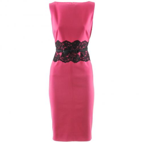 Valentino Fuchsia Belted Lace Dress