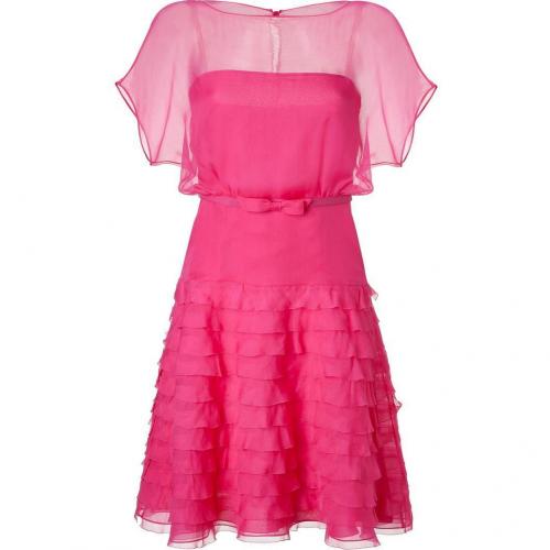 Valentino Fuchsia Belted Silk Dress