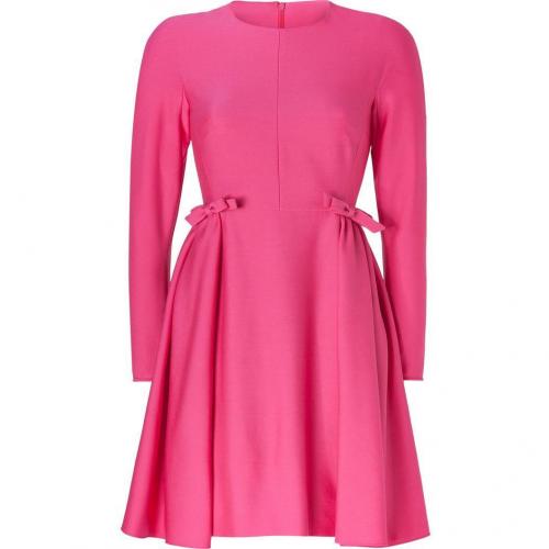 Valentino Fuchsia Long Sleeve Wool Dress with Bows