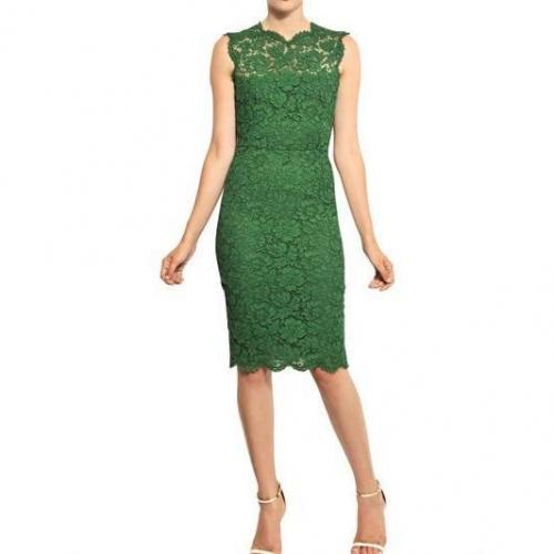 Valentino Kleid Aus Baumwolle Viskose Spitze Grün