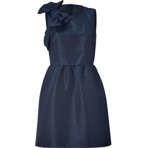 Valentino R.E.D. Night Blue Big Bow Polka Dot Dress