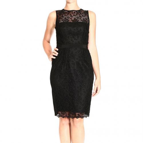 Valentino Sleeveless macrame jersey behind dress