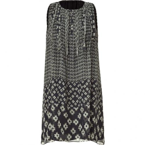Vanessa Bruno Black Printed Silk Dress