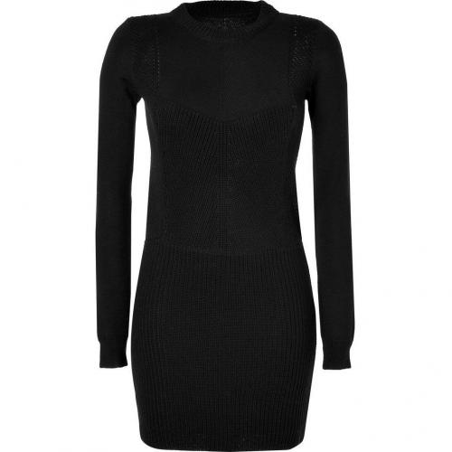 Vanessa Bruno Black Textural Knit Wool Dress