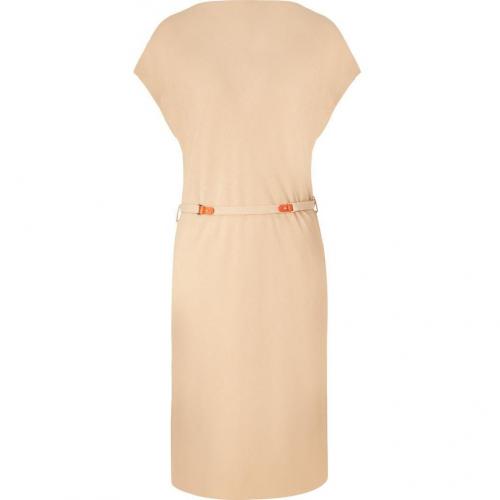 Veronique Leroy Taupe Short Sleeve Belted Dress