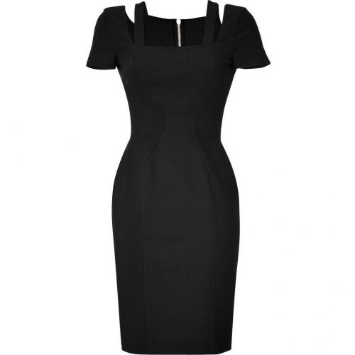 Versace Black Fitted Cotton Blend Dress
