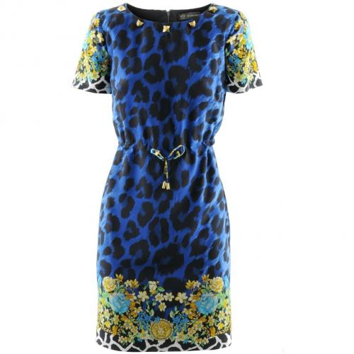 Versace Blue Leo Studded Dress