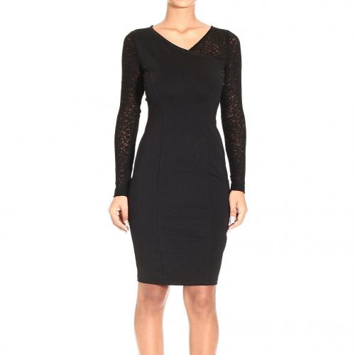 Versace Long sleeve jersey lace dress