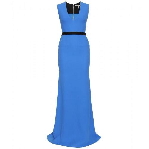 Victoria Beckham Bodenlanges Kleid Mit Gürtel Blue