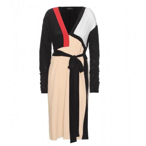 Vionnet Krepp Kleid Im Color-Block-Stil