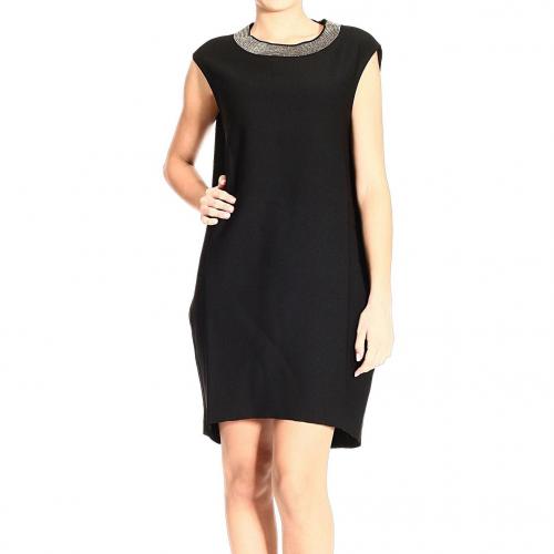 Yves Saint Laurent Round neck short sleeve golden edge dress