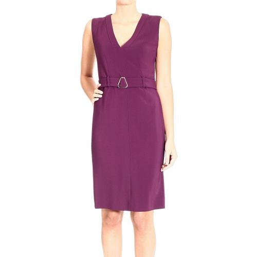 Yves Saint Laurent Sleeveless v neck cady belt dress